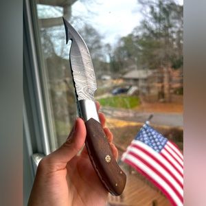 Hand Forged German Damascus Hunting Knife